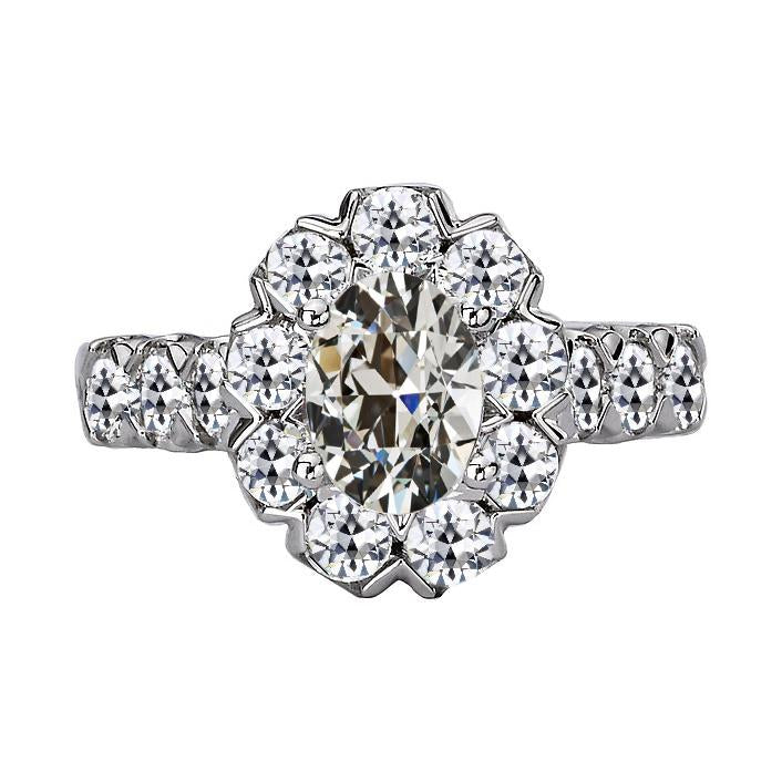 Halo Anniversary Ring Round Old Miner Natural Earth Mined Diamond 10.50 Carats Jewellery