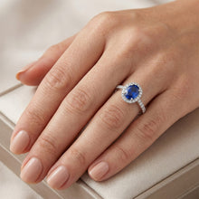 Halo Blue Sapphire And Natural Earth Mined DIAMOND ( NOT LAB GROWN ) Engagement Ring 2.25 Carat Gold 14K