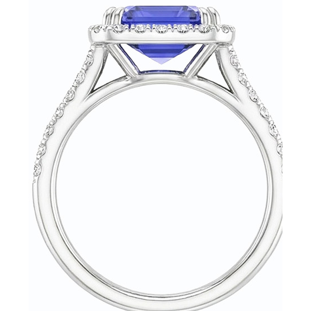 natural emerald sapphire 4.50ct band profile view