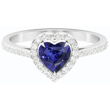 Halo Blue Sapphire Heart Ring & Pave Set Natural Earth Mined Diamonds 2.50 Carats