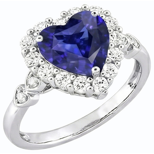 natural round sapphire 4.50ct ring side angle
