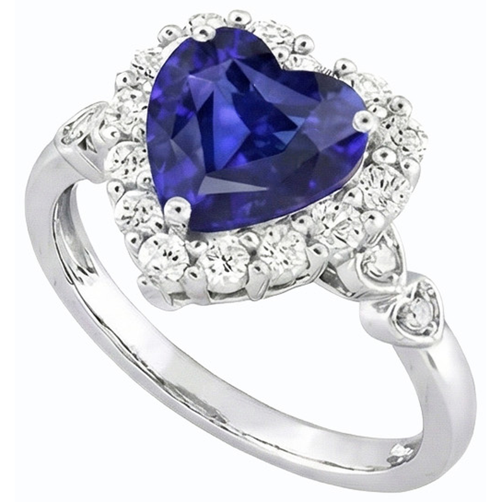 natural round sapphire 4.50ct ring close up detail