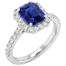 Halo Blue Sapphire Natural Earth Mined Diamond Ring With Accents 10.25 Carats
