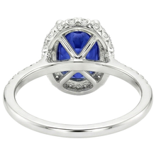 natural round sapphire 3.75ct ring side angle