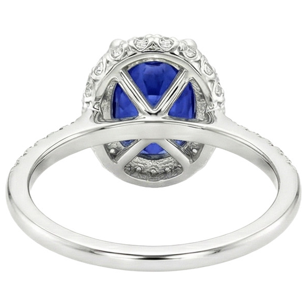 natural round sapphire 3.75ct ring side angle