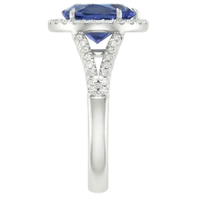 Halo Ceylon Blue Saphire Ring