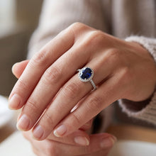 Halo Ceylon Sapphire Oval Natural Earth Mined Diamond Anniversary Ring 3.50 Carats