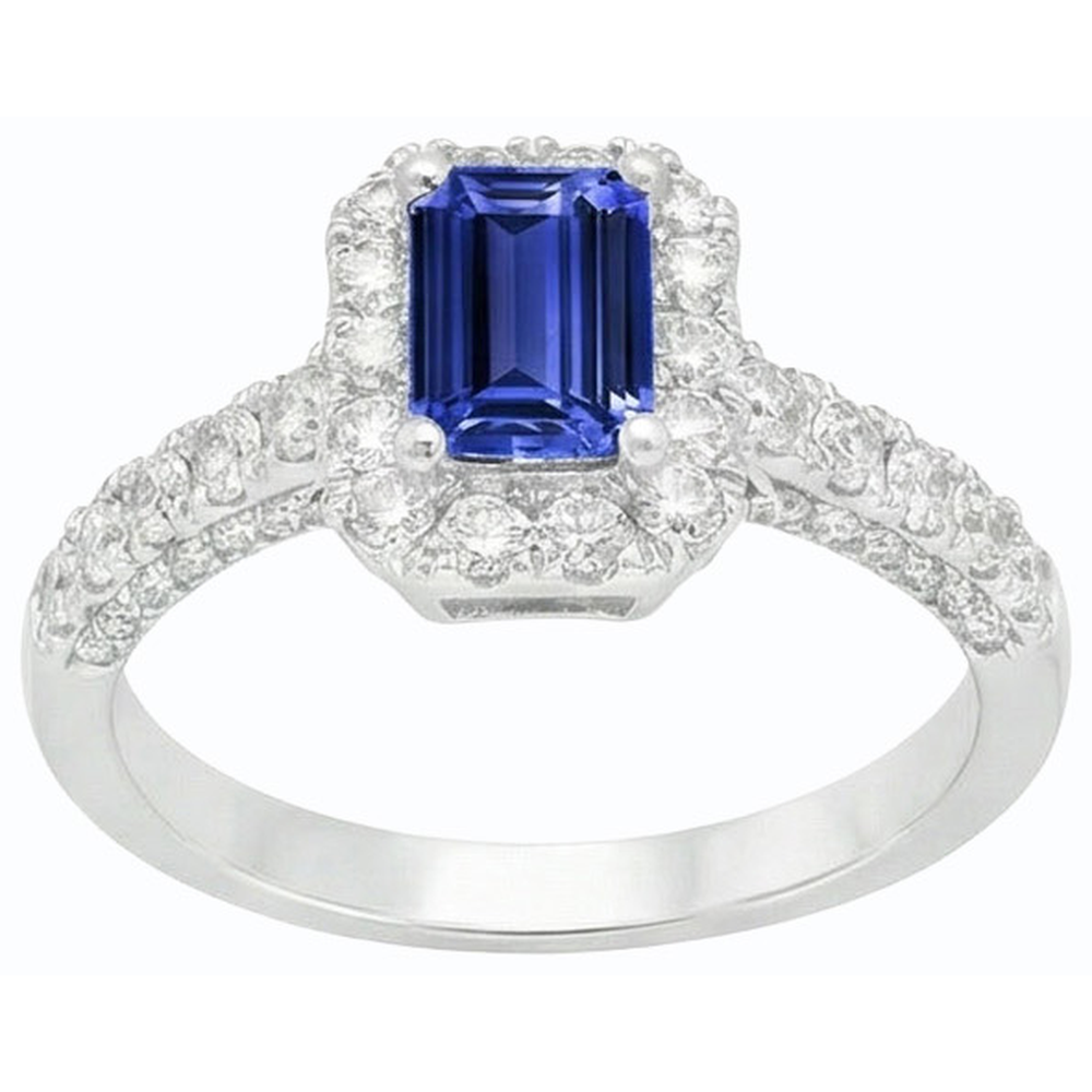 natural emerald sapphire 3.50ct ring close up detail