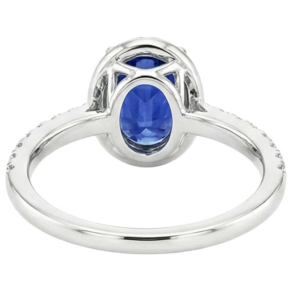 natural round sapphire 3.25ct ring side angle