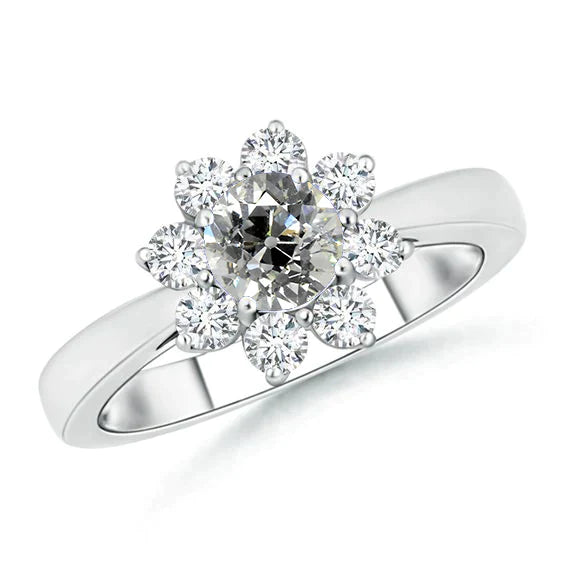 Halo Cluster Engagement Genuine Diamond Ring