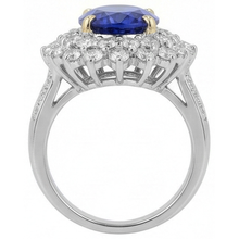 natural round tanzanite 14.00ct ring profile view