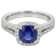natural round sapphire 3.20ct ring side angle