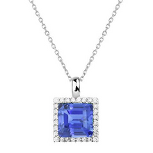 Cornflower Blue Sapphire Precious Stone Pendant 1-ct 14K White Gold – main view