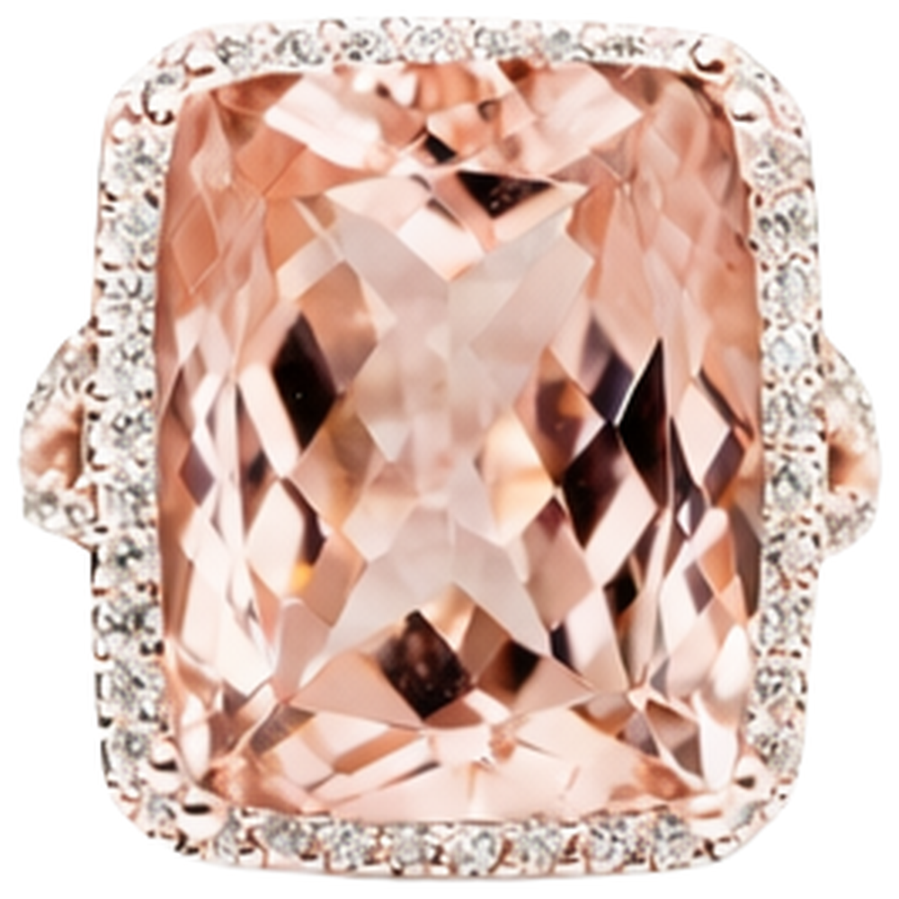natural round morganite 13.90ct ring side angle