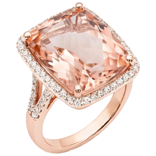 natural round morganite 13.90ct ring top view