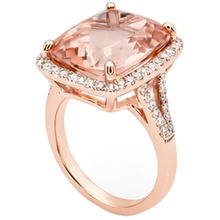natural round morganite 13.90ct ring profile view