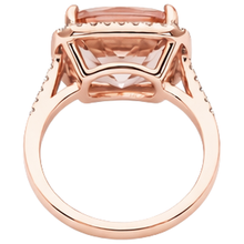 natural round morganite 13.90ct ring band detail