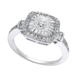 Halo Cushion Old Cut Baguette & Round Natural Earth Mined Diamond Ring 4.75 Carats