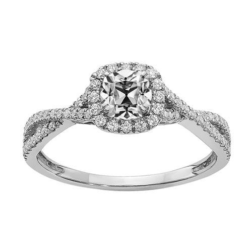 natural round diamond 3.75ct ring front view