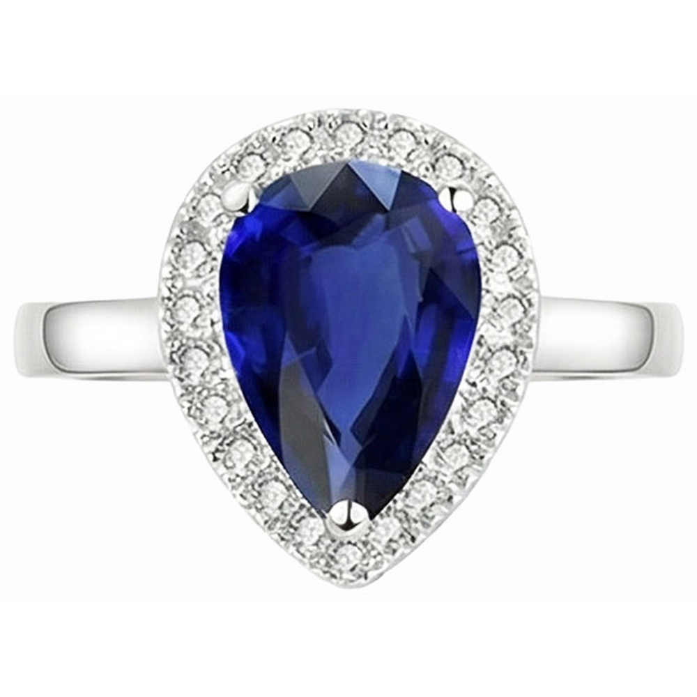 natural round sapphire 3.50ct ring close up detail