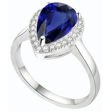 natural round sapphire 3.50ct ring top view