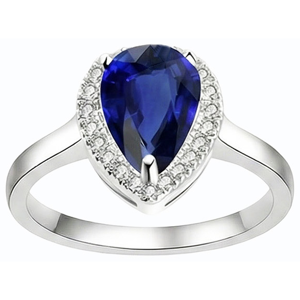 natural round sapphire 3.50ct ring profile view