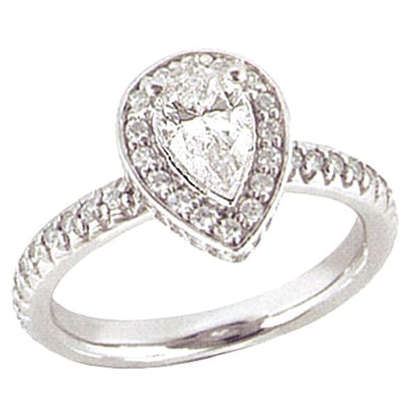 Halo Diamond Engagement Pear Shape Ring Natural 2.01 Carats