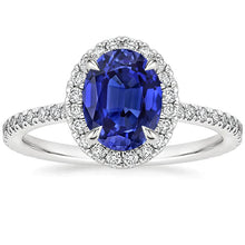 Halo Diamond Ring Sapphire Jewelry