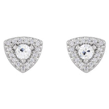 Halo Diamond Stud Old Cut Earrings Genuine 4.50 Carats Triangle Shaped Jewelry