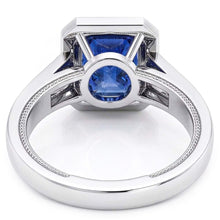 Halo Emerald Blue Sapphire Engagement Ring 3.50 Carats Jewellery