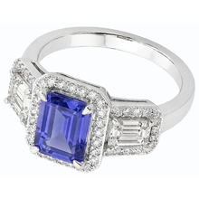 natural emerald sapphire 3ct ring top view