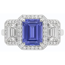 natural emerald sapphire 3ct ring side angle