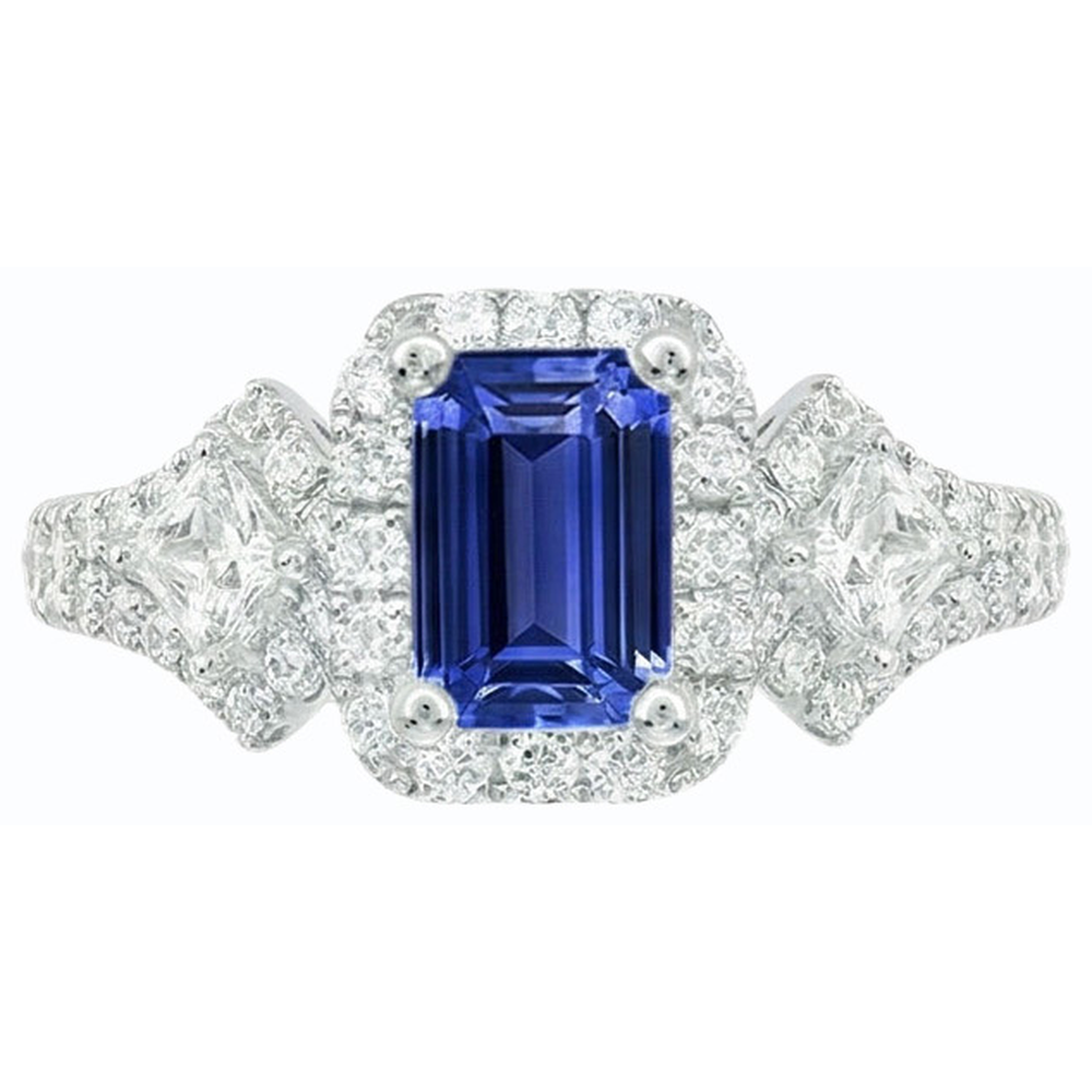 natural emerald sapphire 3.50ct ring close up detail
