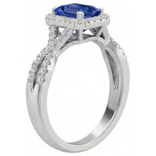 Halo Emerald Blue Sapphire Ring Twisted Shank Natural Earth Mined Diamonds 3.50 Carats