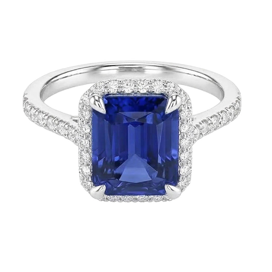 natural emerald sapphire 4.50ct ring close up detail