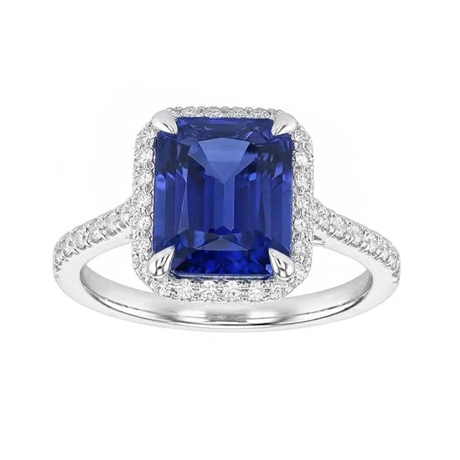 natural emerald sapphire 4.50ct ring top view