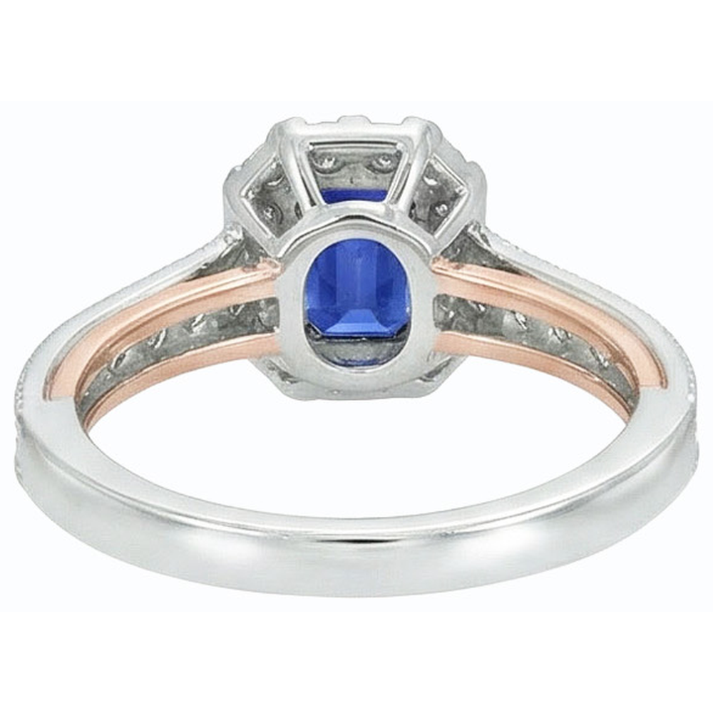 natural emerald sapphire 3.50ct ring top view