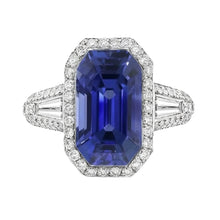 natural emerald sapphire 4ct ring top view