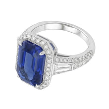 natural emerald sapphire 4ct ring profile view