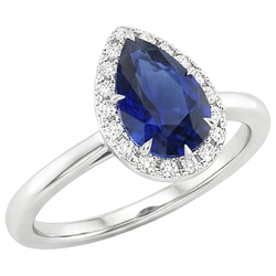 Natural Sapphire Ring 5ct - White Gold 14K