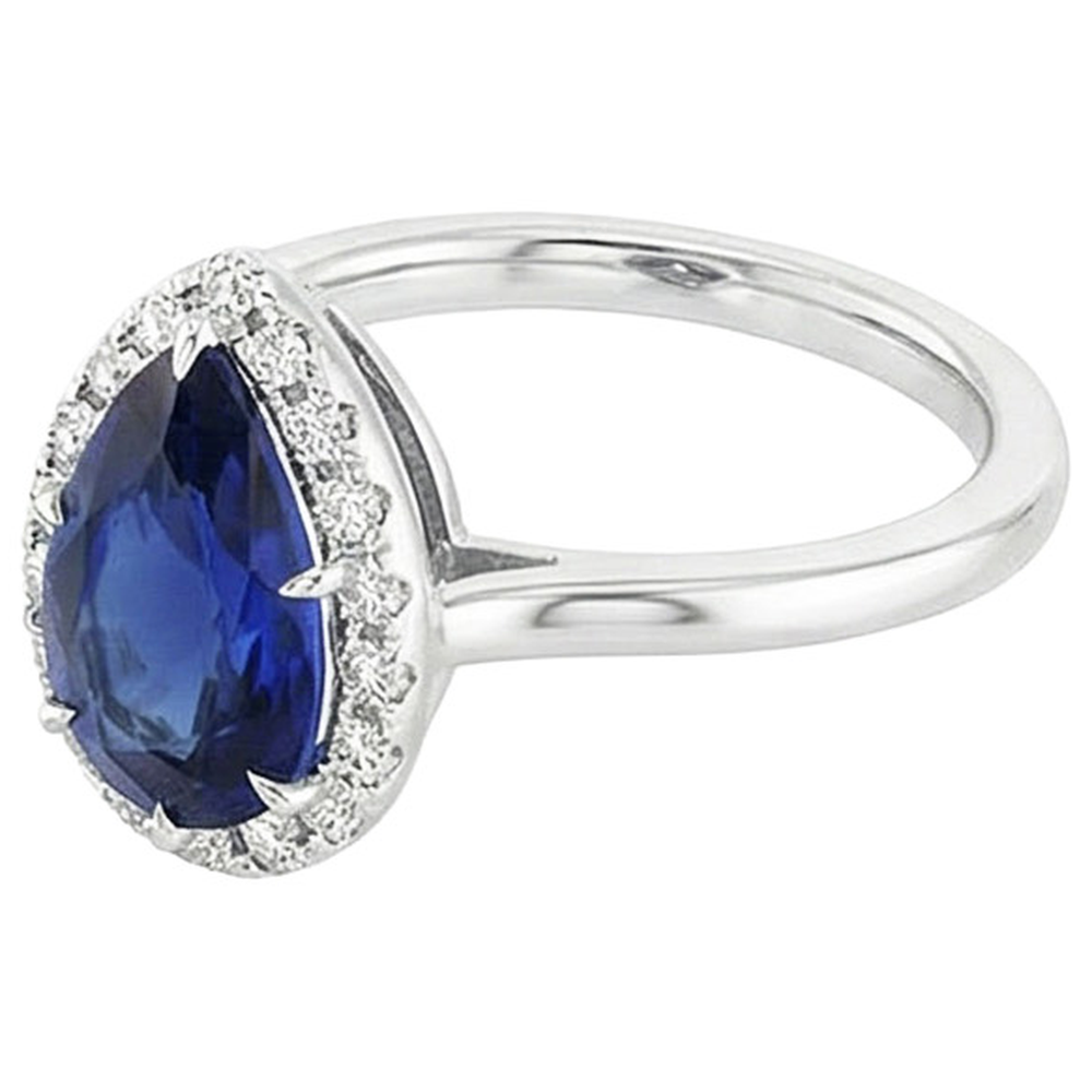 natural round sapphire 5ct ring profile view