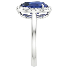 natural round sapphire 5ct ring on white background