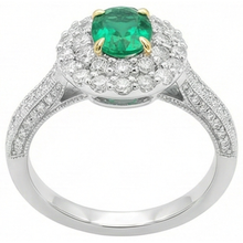 Genuine Emerald Colored Stone Ring – angle view