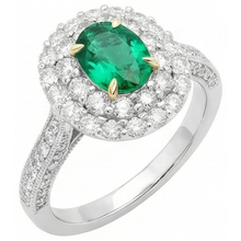Genuine Emerald Colored Stone Ring – side view