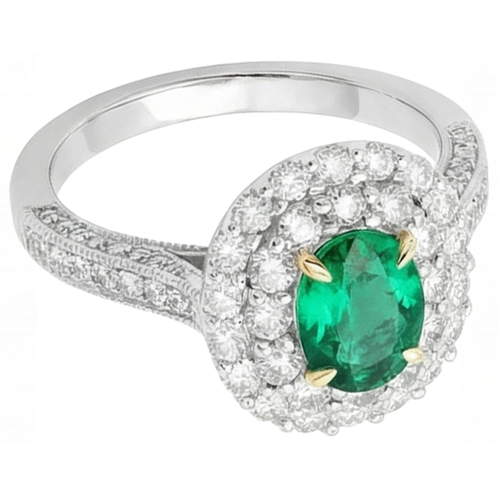 Genuine Emerald Colored Stone Ring – profile view
