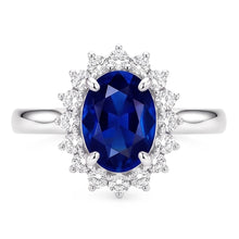 Halo Engagement Ring Oval Srilanka Sapphire Sunburst Style 2.50 Carats