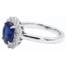 Halo Engagement Ring Oval Srilanka Sapphire Sunburst Style 2.50 Carats