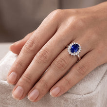 Halo Engagement Ring Oval Srilanka Sapphire Sunburst Style 2.50 Carats