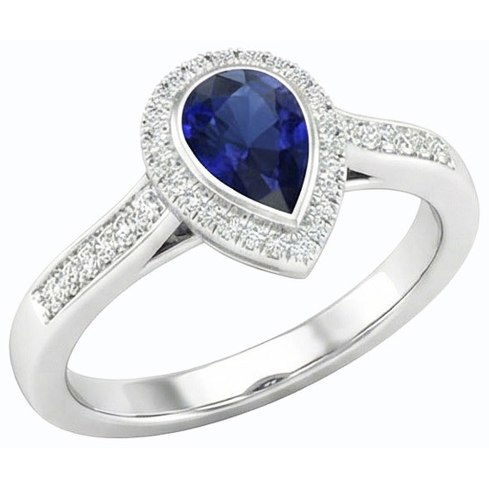 natural round sapphire 2.50ct ring close up detail