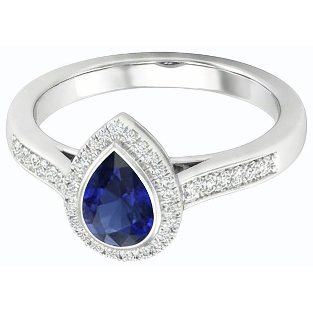 natural round sapphire 2.50ct ring top view